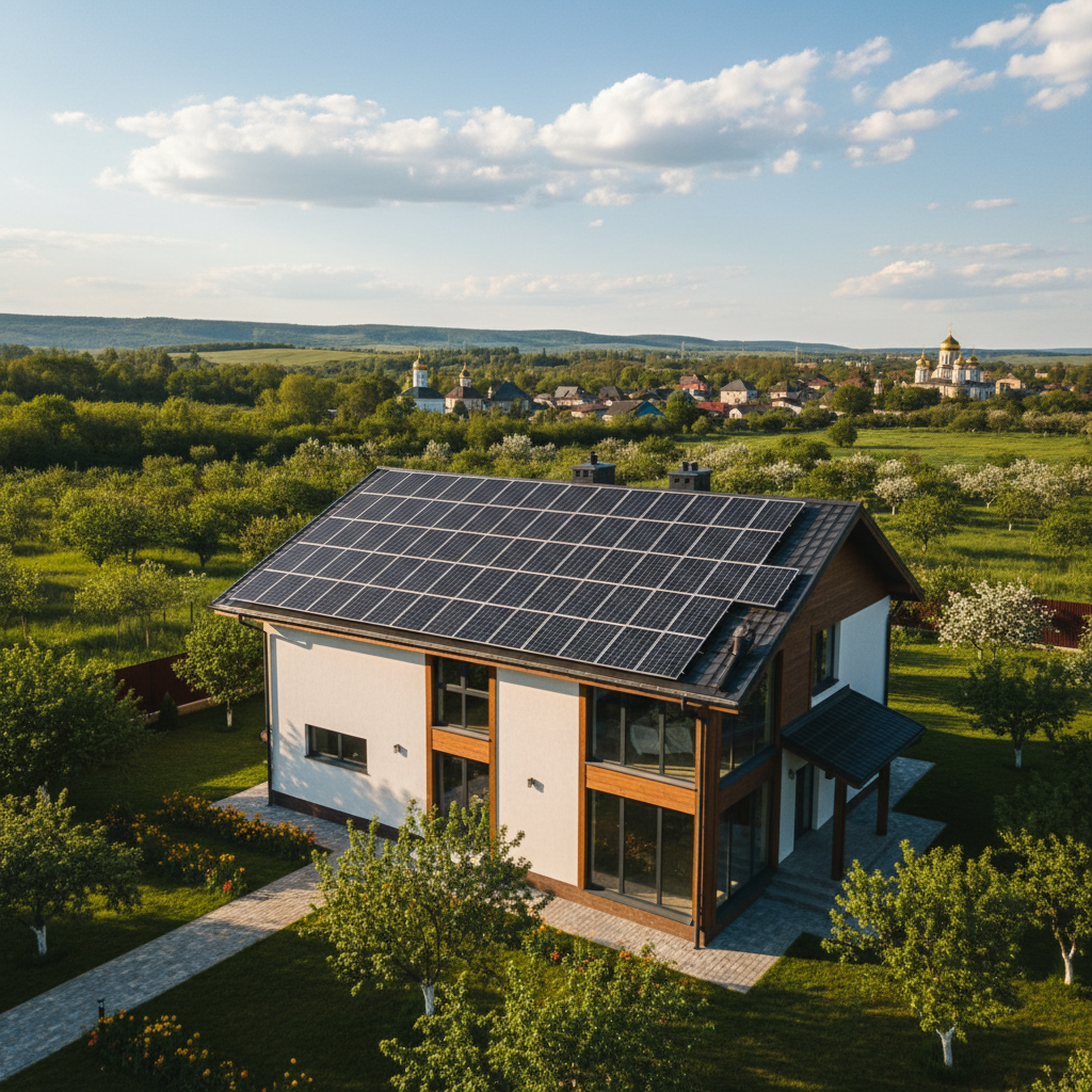 Сонячні панелі на даху